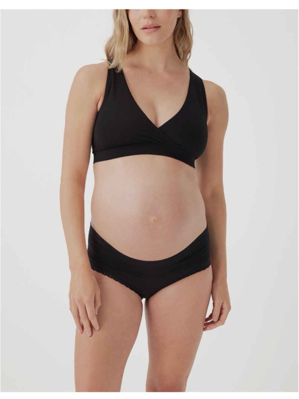 NEW Pact Maternity Black Foldover Hipster 4-Pack SMALL